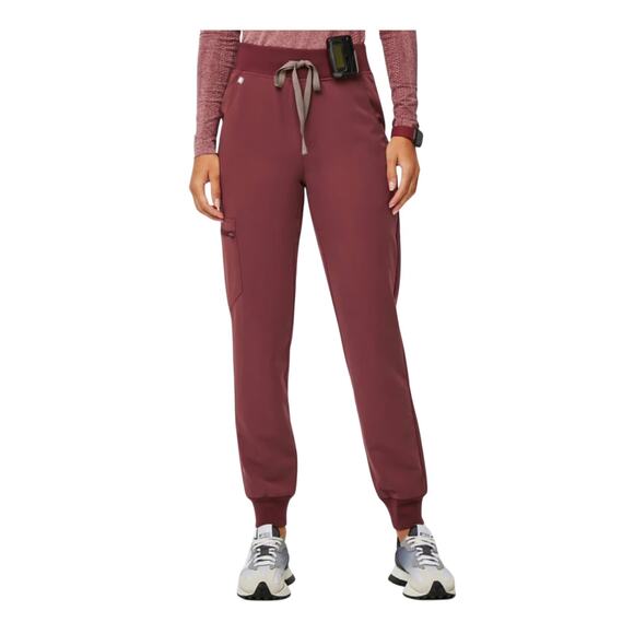 Figs Pants - Figs Zamora Scrub Bottom Jogger Dark Cherry Women’s Medium Rare Retired 3088